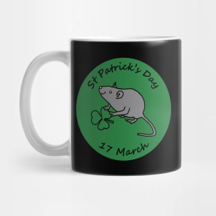 Rat with Shamrock St Patricks Day Mug